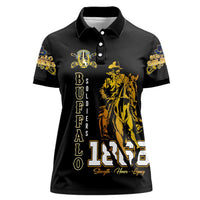 Buffalo Soldiers Strength Honor Legacy Women Polo Shirt African-American Cavalry Tribute - Wonder Print Shop