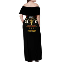 Harlem Hellfighters—First To Fight, First To Lead Off Shoulder Maxi Dress - Wonder Print Shop