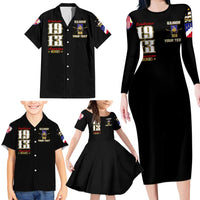 At The Front, Always Family Matching Long Sleeve Bodycon Dress and Hawaiian Shirt - Wonder Print Shop
