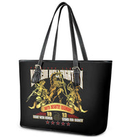 At The Front, Always Leather Tote Bag - Wonder Print Shop