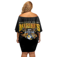 The First Black Marines: A Legacy Etched In Honor Off Shoulder Short Dress - Wonder Print Shop