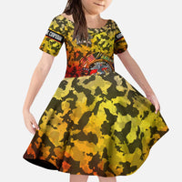 Chesty The Bulldog: Mascot Of Valor Kid Short Sleeve Dress - Wonder Print Shop
