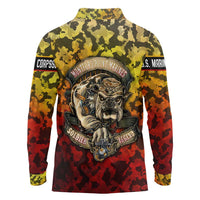 Chesty The Bulldog: Mascot Of Valor Long Sleeve Polo Shirt - Wonder Print Shop