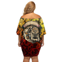 Chesty The Bulldog: Mascot Of Valor Off Shoulder Short Dress - Wonder Print Shop