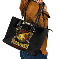 Breaking Barriers: Black Valor Leather Tote Bag - Wonder Print Shop