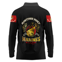 Breaking Barriers: Black Valor Long Sleeve Polo Shirt - Wonder Print Shop