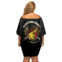 Breaking Barriers: Black Valor Off Shoulder Short Dress - Wonder Print Shop
