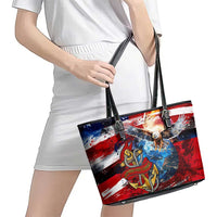 Serving The Nation Despite Injustice Leather Tote Bag - Wonder Print Shop