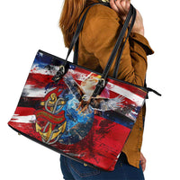 Serving The Nation Despite Injustice Leather Tote Bag - Wonder Print Shop