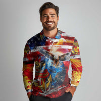 Serving The Nation Despite Injustice Long Sleeve Polo Shirt - Wonder Print Shop