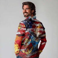 Serving The Nation Despite Injustice Long Sleeve Polo Shirt - Wonder Print Shop