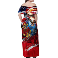 Serving The Nation Despite Injustice Off Shoulder Maxi Dress - Wonder Print Shop