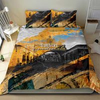 Guatemala Country Pride Bedding Set Grunge Map Art with National Landmark Flag Texture - Wonder Print Shop