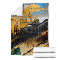 Guatemala Country Pride Blanket Grunge Map Art with National Landmark Flag Texture - Wonder Print Shop