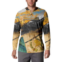 Guatemala Country Pride Button Sweatshirt Grunge Map Art with National Landmark Flag Texture - Wonder Print Shop