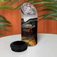 Guatemala Country Pride 4 in 1 Can Cooler Tumbler Grunge Map Art with National Landmark Flag Texture - Wonder Print Shop