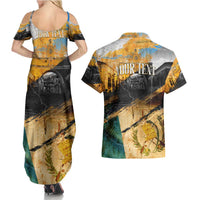Guatemala Country Pride Couples Matching Summer Maxi Dress and Hawaiian Shirt Grunge Map Art with National Landmark Flag Texture - Wonder Print Shop