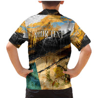 Guatemala Country Pride Family Matching Mermaid Dress and Hawaiian Shirt Grunge Map Art with National Landmark Flag Texture - Wonder Print Shop