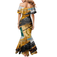 Guatemala Country Pride Family Matching Mermaid Dress and Hawaiian Shirt Grunge Map Art with National Landmark Flag Texture - Wonder Print Shop