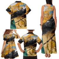 Guatemala Country Pride Family Matching Tank Maxi Dress and Hawaiian Shirt Grunge Map Art with National Landmark Flag Texture - Wonder Print Shop