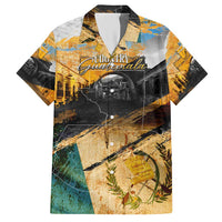 Guatemala Country Pride Hawaiian Shirt Grunge Map Art with National Landmark Flag Texture - Wonder Print Shop
