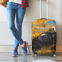 Guatemala Country Pride Luggage Cover Grunge Map Art with National Landmark Flag Texture - Wonder Print Shop