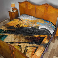 Guatemala Country Pride Quilt Grunge Map Art with National Landmark Flag Texture - Wonder Print Shop