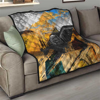 Guatemala Country Pride Quilt Grunge Map Art with National Landmark Flag Texture - Wonder Print Shop