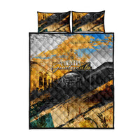Guatemala Country Pride Quilt Bed Set Grunge Map Art with National Landmark Flag Texture - Wonder Print Shop