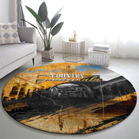 Guatemala Country Pride Round Carpet Grunge Map Art with National Landmark Flag Texture - Wonder Print Shop