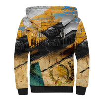 Guatemala Country Pride Sherpa Hoodie Grunge Map Art with National Landmark Flag Texture - Wonder Print Shop