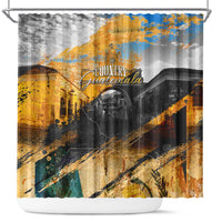Guatemala Country Pride Shower Curtain Grunge Map Art with National Landmark Flag Texture - Wonder Print Shop