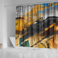 Guatemala Country Pride Shower Curtain Grunge Map Art with National Landmark Flag Texture - Wonder Print Shop