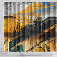 Guatemala Country Pride Shower Curtain Grunge Map Art with National Landmark Flag Texture - Wonder Print Shop