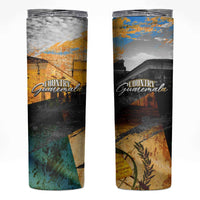 Guatemala Country Pride Skinny Tumbler Grunge Map Art with National Landmark Flag Texture - Wonder Print Shop