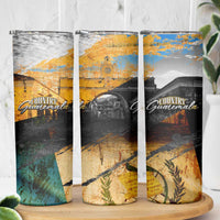 Guatemala Country Pride Skinny Tumbler Grunge Map Art with National Landmark Flag Texture - Wonder Print Shop