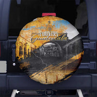 Guatemala Country Pride Spare Tire Cover Grunge Map Art with National Landmark Flag Texture - Wonder Print Shop