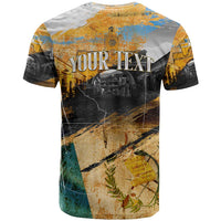 Guatemala Country Pride T Shirt Grunge Map Art with National Landmark Flag Texture - Wonder Print Shop