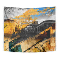 Guatemala Country Pride Tapestry Grunge Map Art with National Landmark Flag Texture - Wonder Print Shop