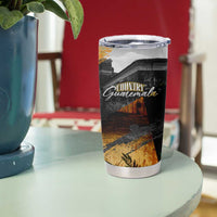 Guatemala Country Pride Tumbler Cup Grunge Map Art with National Landmark Flag Texture - Wonder Print Shop
