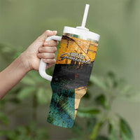 Guatemala Country Pride Tumbler With Handle Grunge Map Art with National Landmark Flag Texture - Wonder Print Shop