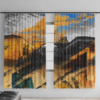 Guatemala Country Pride Window Curtain Grunge Map Art with National Landmark Flag Texture - Wonder Print Shop
