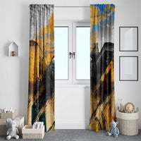 Guatemala Country Pride Window Curtain Grunge Map Art with National Landmark Flag Texture - Wonder Print Shop