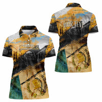 Guatemala Country Pride Women Polo Shirt Grunge Map Art with National Landmark Flag Texture - Wonder Print Shop