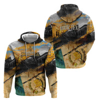 Guatemala Country Pride Zip Hoodie Grunge Map Art with National Landmark Flag Texture - Wonder Print Shop