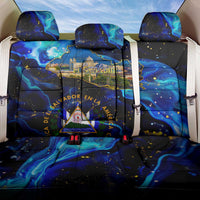 El Salvador Country Pride Back Car Seat Cover Map Flag and National Emblem Art in Cosmic Blue - Wonder Print Shop