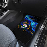 El Salvador Country Pride Car Mats Map Flag and National Emblem Art in Cosmic Blue - Wonder Print Shop