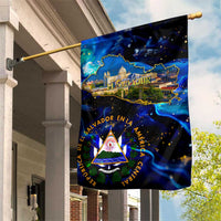 El Salvador Country Pride Garden Flag Map Flag and National Emblem Art in Cosmic Blue - Wonder Print Shop