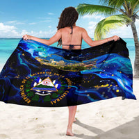 El Salvador Country Pride Sarong Map Flag and National Emblem Art in Cosmic Blue - Wonder Print Shop