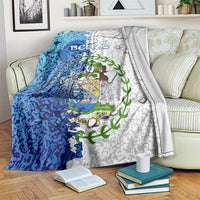 The Deep Heart Of Belize Blanket Belize Abstract Heritage Ocean Blue Splash Art - Wonder Print Shop